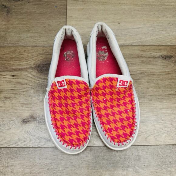 DC Villain Orange And Pink Houndstooth Slip On Shoe Women’s Size 6.5 - Picture 8 of 11